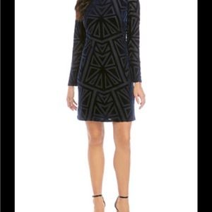 Vince Camuto long sleeved velvet burnout dress